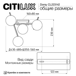 Настенно-потолочный светильник Citilux Dorsy CL223142