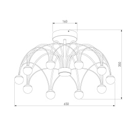 Люстра на штанге Eurosvet Ragno 90031/10 LED золото a069303