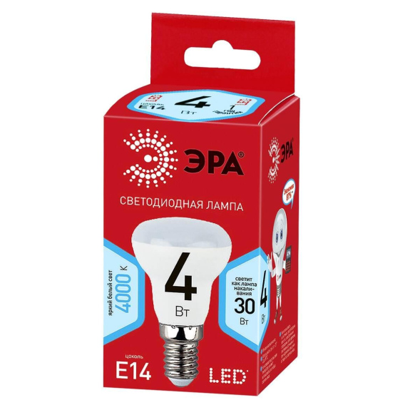 Лампа светодиодная Эра E14 4W 4000K LED R39-4W-840-E14 R Б0052660