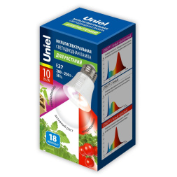 Лампа для растений Uniel LED-A60-10W/SPM3/E27/CL PLP35WH MULTIPLANT UL-00011438