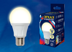 Лампа светодиодная (UL-00005030) Uniel E27 13W 3000K матовая LED-A60 13W/3000K/E27/FR PLP01WH