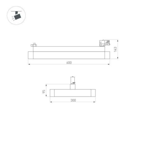 Трековый светильник Arlight LGD-Afina-4TR-S600x300-50W White6000 035494