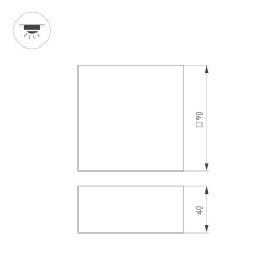 Встраиваемый светильник Arlight DL-GRIGLIATO-S90x90-12W Warm3000 (BK, 90 deg, 230) 038327