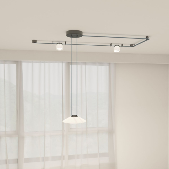 Трековый однофазный светильник Denkirs Belty Flow DK5565-WH+BK