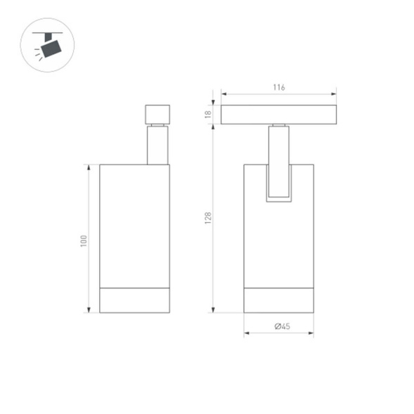 Трековый светильник Arlight Mag-Orient-Spot-R45-12W Warm3000 035874