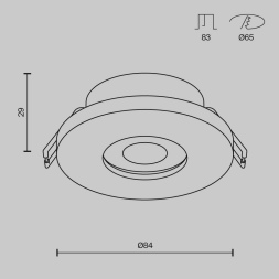 Встраиваемый светильник Maytoni Technical Stark DL083-01-GU10-RD-B