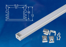 Профиль (UL-00005029) Uniel UFE-K10 Silver/Frozen 200 Polybag