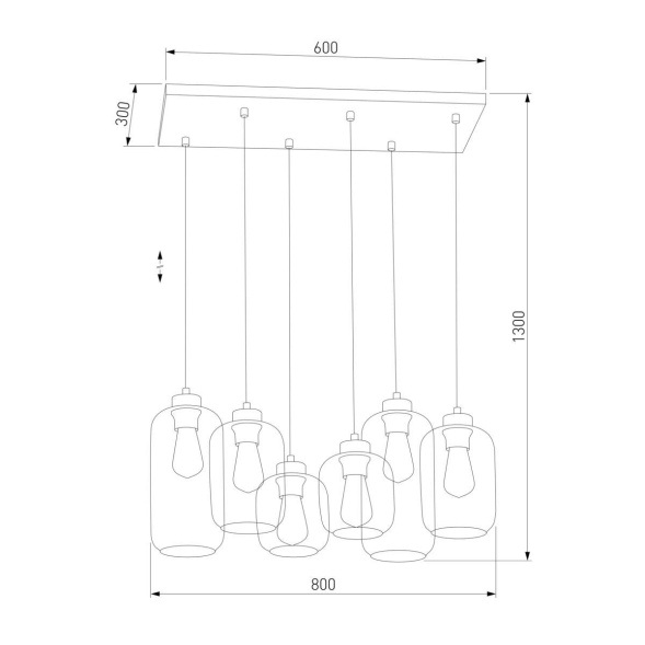 Подвесная люстра TK Lighting 1027 Marco Graphite