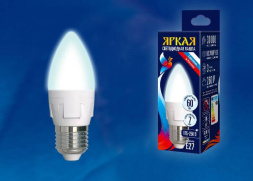 Лампа светодиодная (UL-00002412) Uniel E27 7W 4000K матовая LED-C37 7W/NW/E27/FR PLP01WH