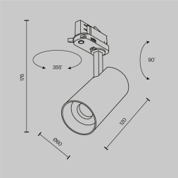 Трековый трехфазный светильник Maytoni Focus Led TR197-3-12WCCT-M-W
