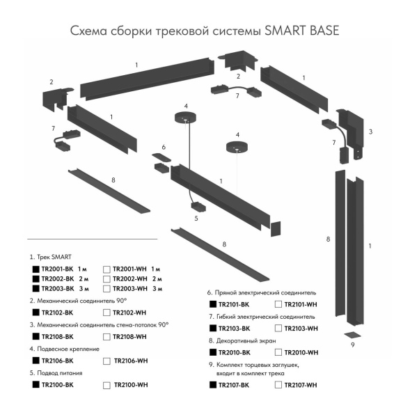 Шинопровод Denkirs TR2003-BK 3м