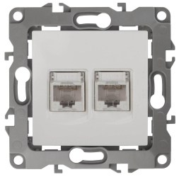 Розетка информационная двойная 2XRJ45 Эра 12-3108-01 Б0014729