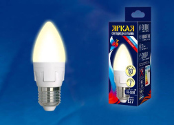 Лампа светодиодная (UL-00002414) Uniel E27 7W 3000K матовая LED-C37 7W/WW/E27/FR PLP01WH