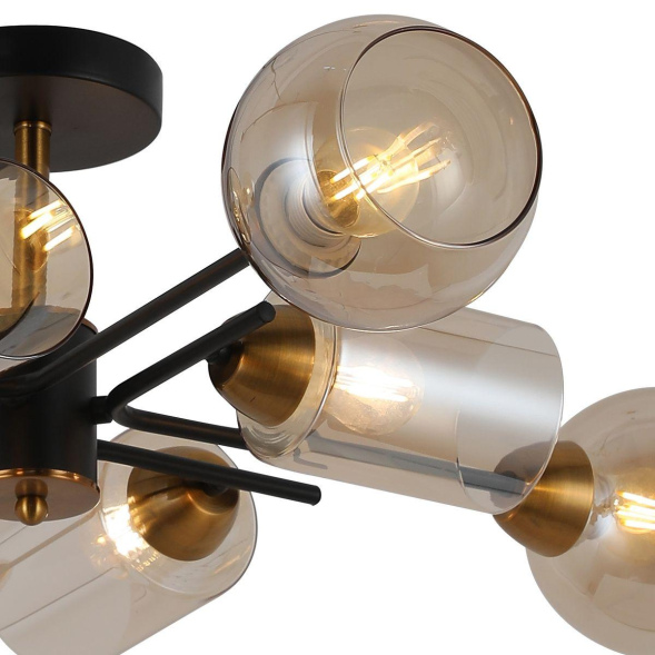 Люстра на штанге Illumico IL8243-8COU-79 BK GD