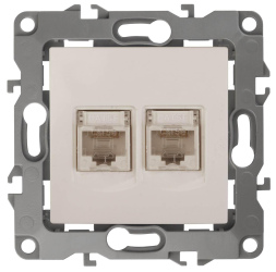 Розетка информационная двойная 2XRJ45 Эра 12-3108-02 Б0014730
