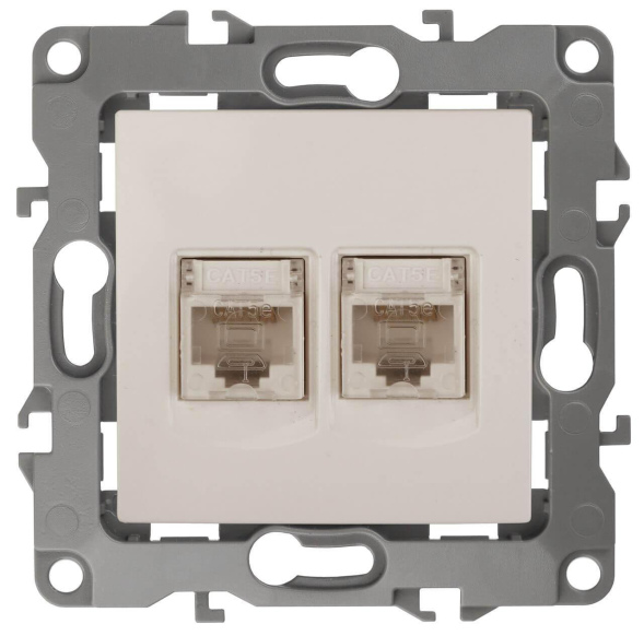 Розетка информационная двойная 2XRJ45 Эра 12-3108-02 Б0014730