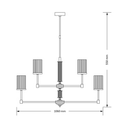 Подвесная люстра KUTEK MOOD Empoli Ryfel EMP-ZWL-4(P)R