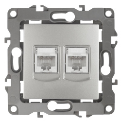 Розетка информационная двойная 2XRJ45 Эра 12-3108-03 Б0014731