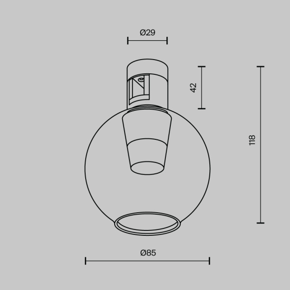 Трековый магнитный светильник Maytoni Bubble TR148-1-3W4K-PT