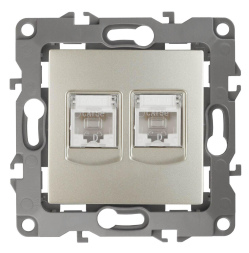 Розетка информационная двойная 2XRJ45 Эра 12-3108-04 Б0014732