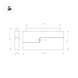 Трековый светильник Arlight Mag-Orient-Flat-Fold-S230-12W Warm3000 034664(1)