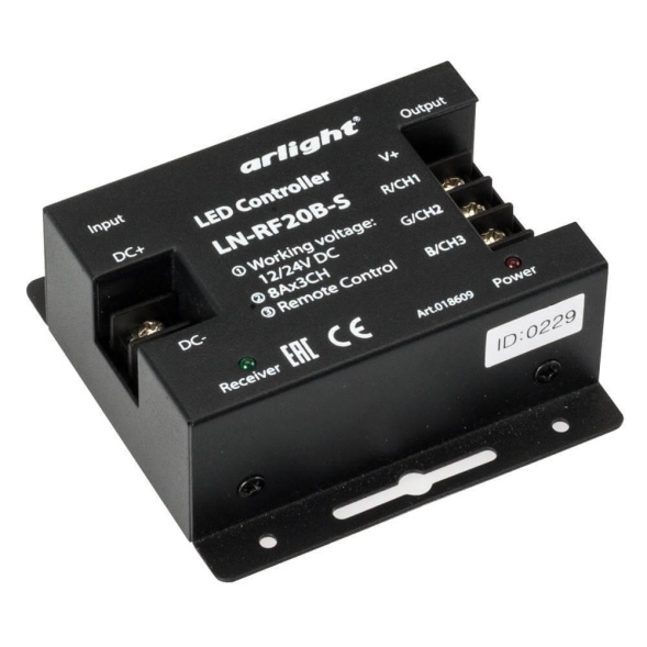 Контроллер Arlight LN-RF20B-S (12-24V, 288-576W, ПДУ 20кн) 018609