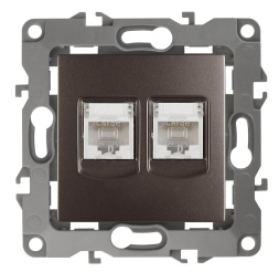 Розетка информационная двойная 2XRJ45 Эра 12-3108-13 Б0019355