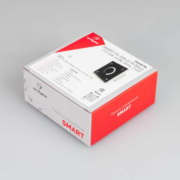 Панель Arlight Smart-P4-Dim-G-IN Black (12-24V, 4x3A, Sens, 2.4G) 034778
