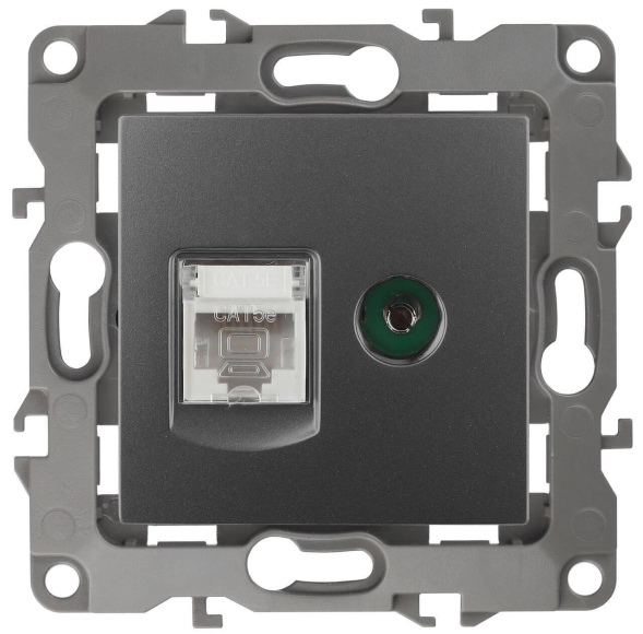 Розетка комбинированная RJ45+TV Эра 12-3110-12 Б0027447