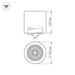Накладной светильник Arlight SP-FOCUS-R140-30W Warm White 021066
