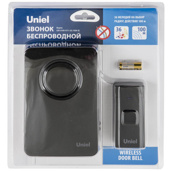 Звонок беспроводной (UL-00006433) Uniel UDB-014W-R1T1-36S-100M-BL