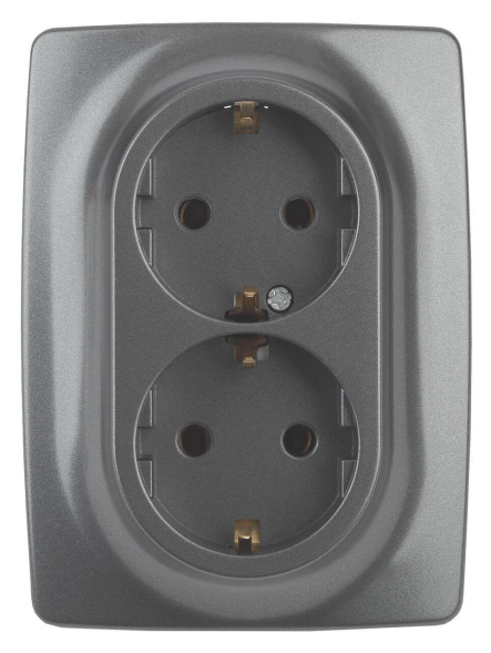 Розетка 2x2P+E Schuko со шторками Эра 12-2108-12 Б0036448