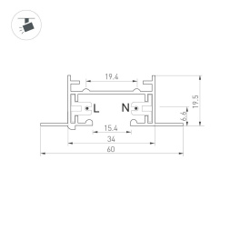 Трек Arlight LGD-2TR-TRACK-F-2000-WH-M (C) 038671
