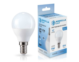 Светодиодная лампа Ambrella Light Bulbing E14 11W 6400K шар 451116