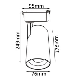 Трековый светильник Crystal Lux CLT 0.31 006 CLT 0.31 006 30W BL