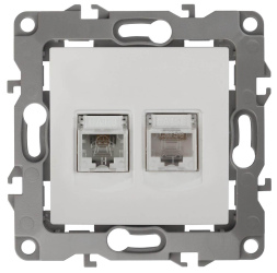 Розетка комбинированная RJ45+RJ11 Эра 12-3109-01 Б0018248