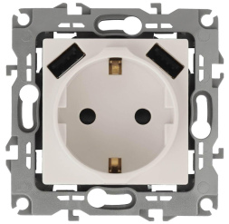 Розетка 2P+E со шторками и 2xUSB Эра 12-4109-02 Б0047841
