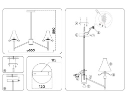 Люстра на штанге Ambrella Light High Light Modern LH57121