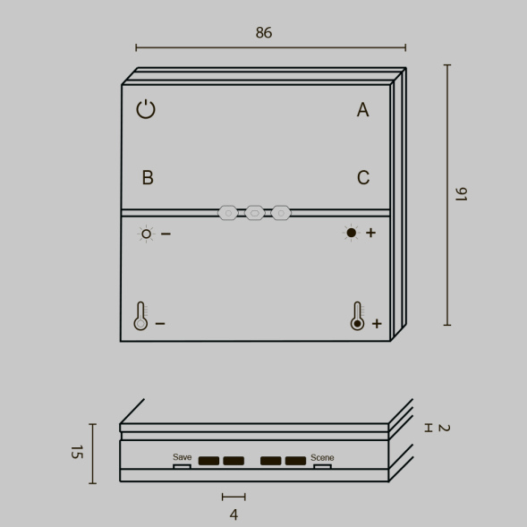 Беспроводная панель управления Maytoni Smart home DRC034-8-B