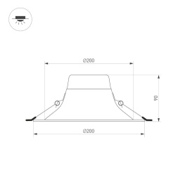 Встраиваемый светильник Arlight MS-BLIZZARD-BUILT-R215-20W Warm3000 (WH, 100 deg, 230V) 036575