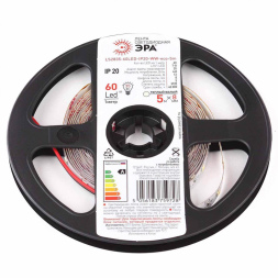 Светодиодная лента Эра 12В 2835 4,8Вт/м 3000K 5м IP20 LS2835-60LED-IP20-WW-eco-5m Б0035587