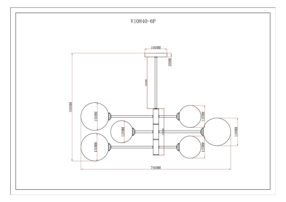 Люстра на штанге Moderli Molecule V10840-6P