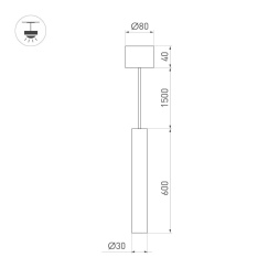 Подвесной светильник Arlight SP-PIPE-HANG-L600-R30-9W Day4000 (GD, 24 deg, 230V) 038643
