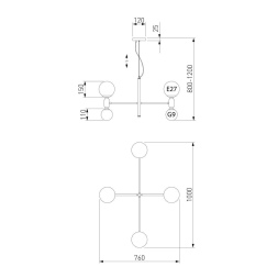 Подвесная люстра Eurosvet Bubble 30182/8 черный Smart a063212