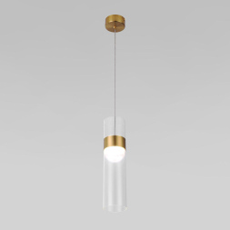 Подвесной светильник Eurosvet Lumen 50244/1 LED латунь/прозрачный a061286