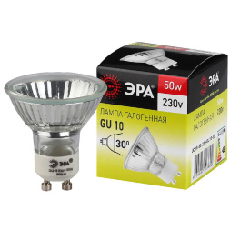 Лампа галогенная Эра GU10 50W 3000K GU10-JCDR (MR16) -50W-230V C0027386