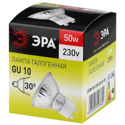 Лампа галогенная Эра GU10 50W 3000K GU10-JCDR (MR16) -50W-230V C0027386