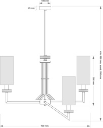 Люстра на штанге Kutek Genova GEN-ZW-3(P/A)
