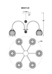 Люстра на штанге Myfar Flora MR2271-6C