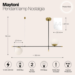 Подвесная люстра Maytoni Nostalgia MOD048PL-02G